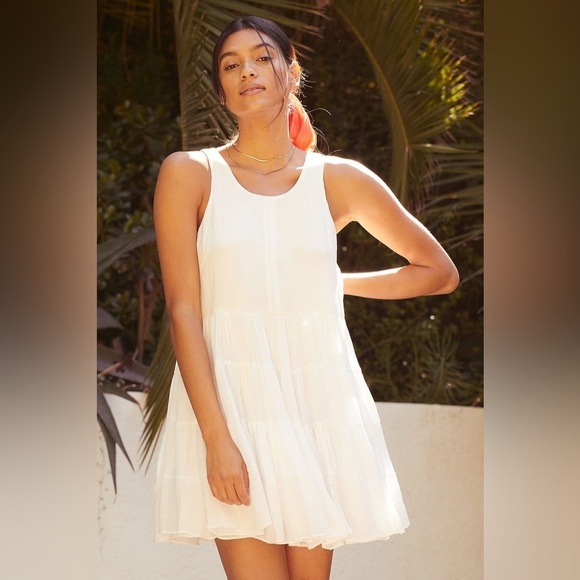 Lulus White Polyester Blend Sleeveless Knee Length Dress Women's Size S - Picture 1 of 10